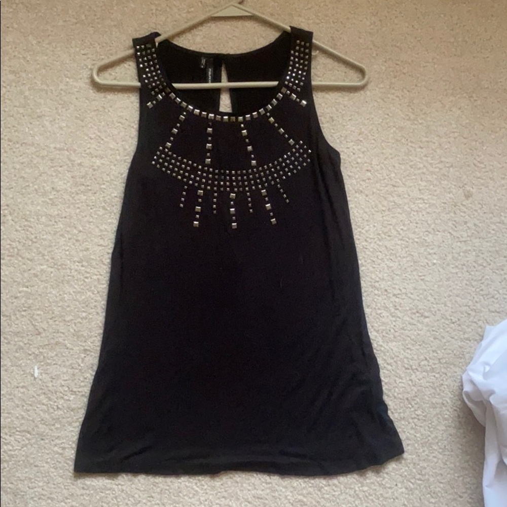 Black tank with sliver studs